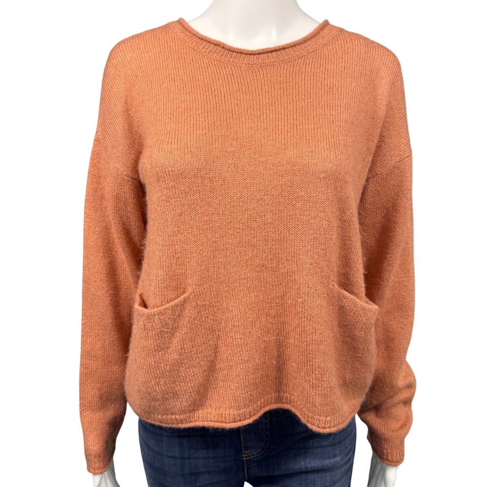 Madewell Small Crewneck Sweater Front Pockets Comfy Cozy  Coastal Grandma